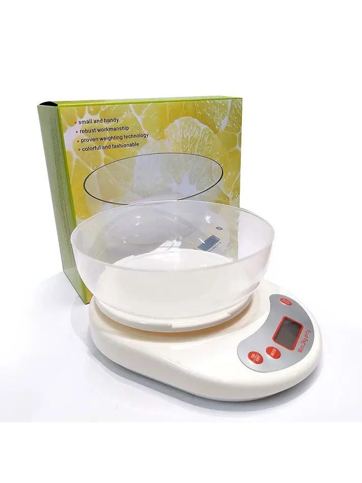 Pesa Gramera Blanca Con Bowl 5Kg 1