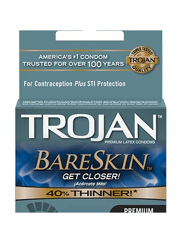PACK X 3 CONDÓN TROJAN BARESKIN 1
