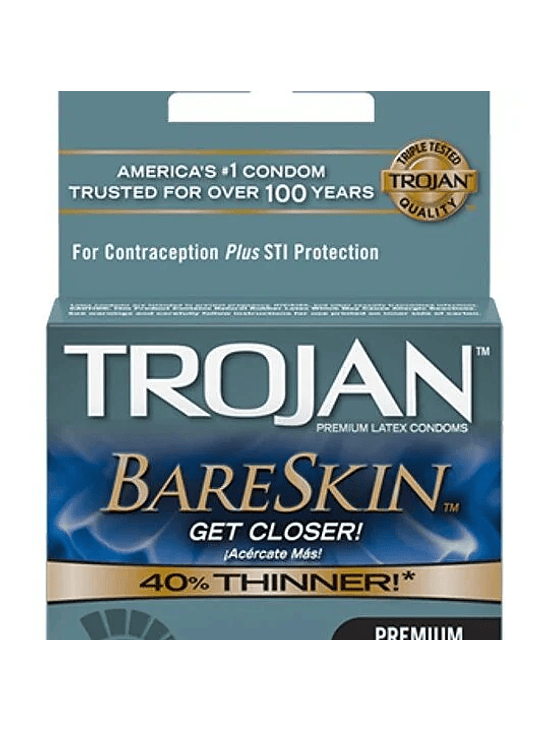 PACK X 3 CONDÓN TROJAN BARESKIN 1