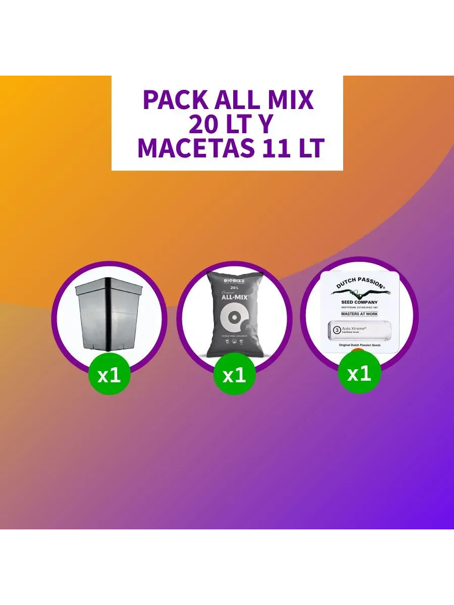* Pack All Mix 20Lt Y Macetas 11 Lt 1