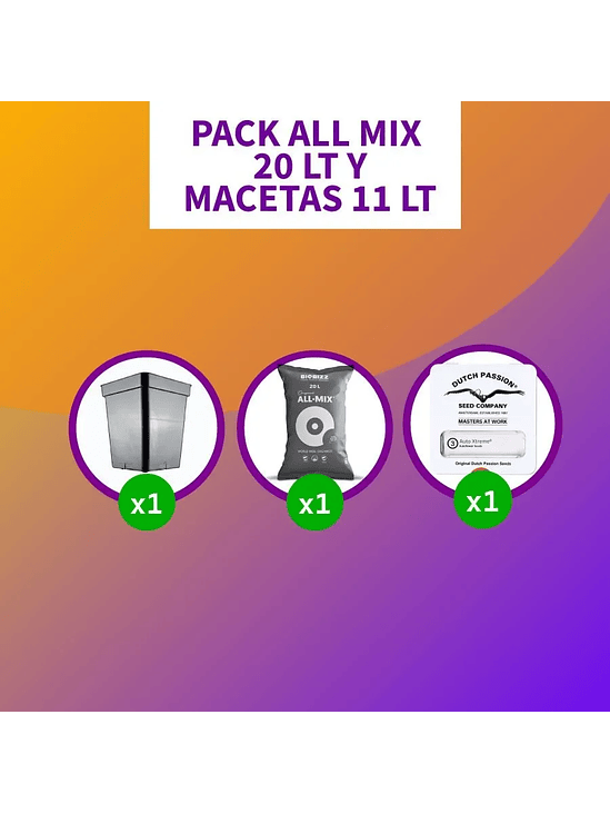 * PACK ALL MIX 20LT Y MACETAS 11 LT 1