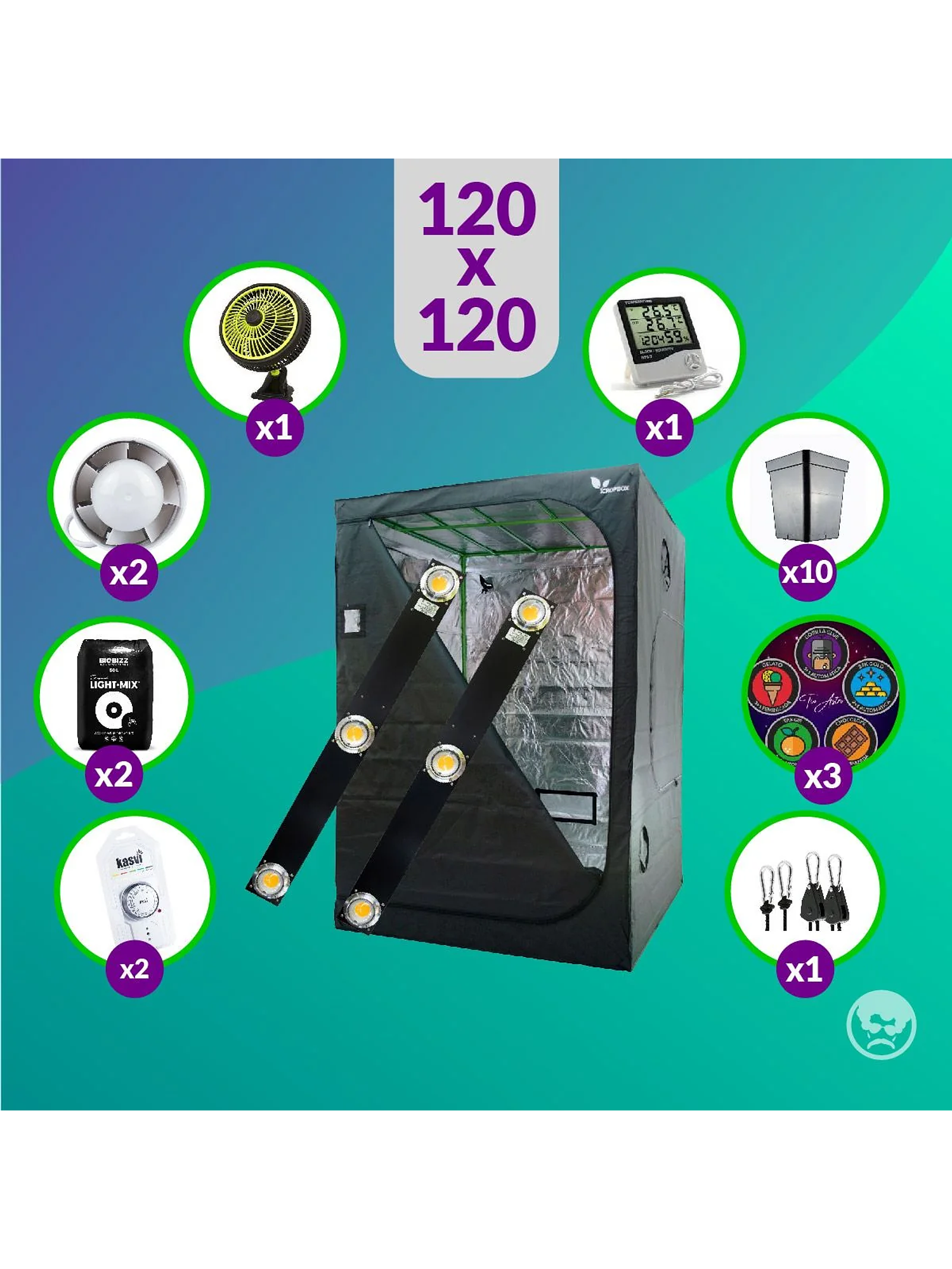 Pack Full 120X120 Duo Led Spectra Slim - 400W 1