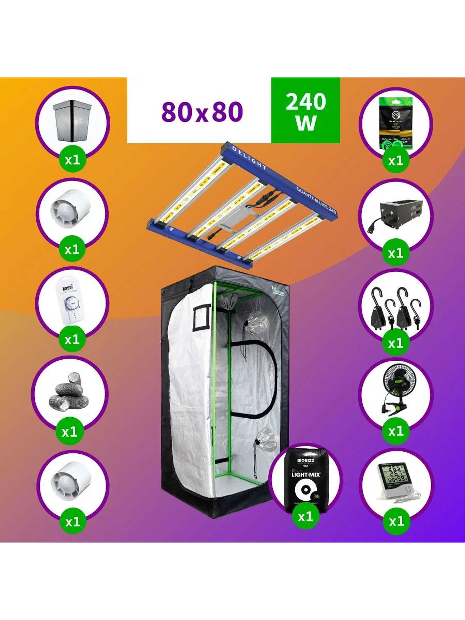 Pack Led Indoor 80X80 Apollo Evo 9 - 280W Full 1