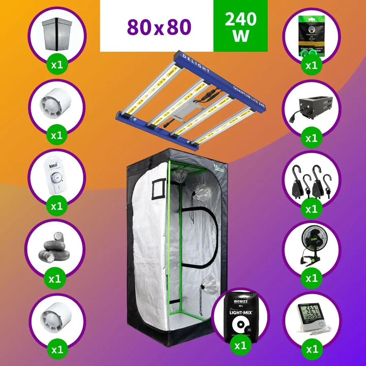 Pack Led Indoor 80X80 Apollo Evo 9 - 280W Full 1