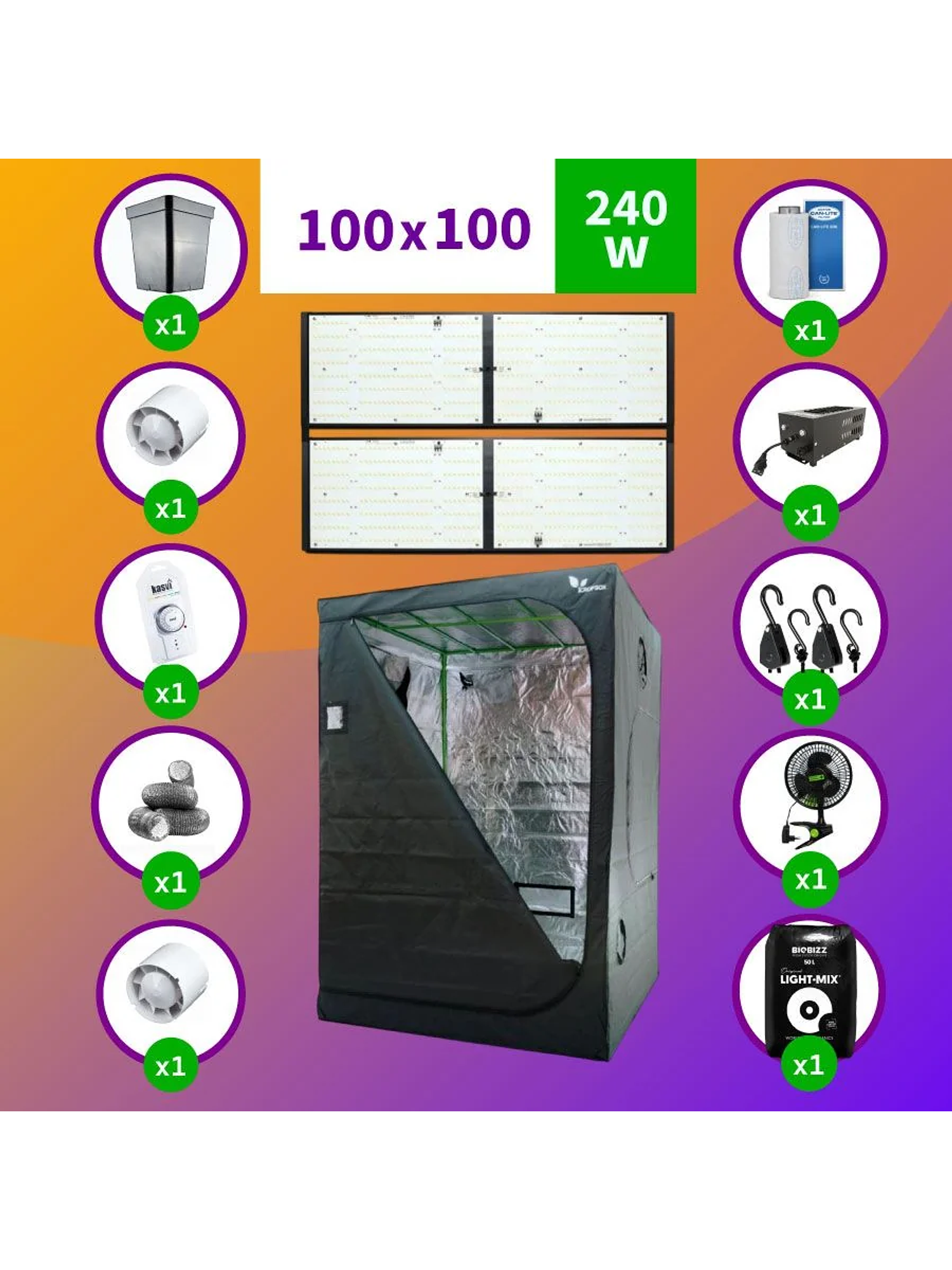 Pack Led Indoor 100X100 Apollo Evo 16  - 480W Full 1