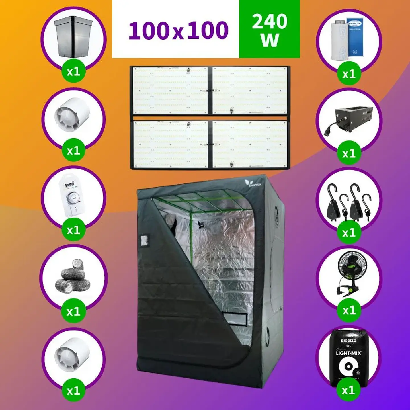 Pack Led Indoor 100X100 Apollo Evo 16  - 480W Full 1