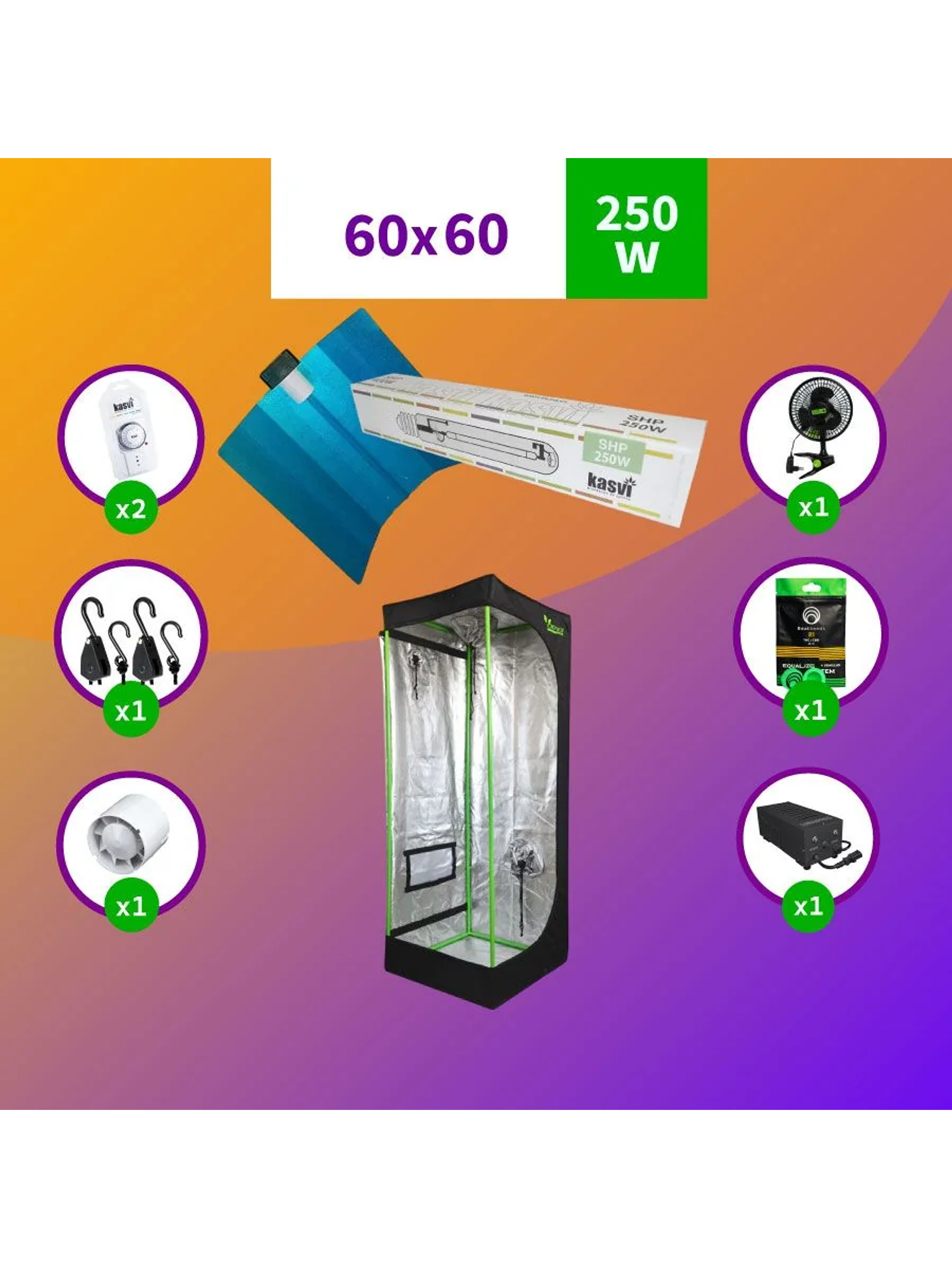 Pack 60X60 Starter Hps - 250W 1