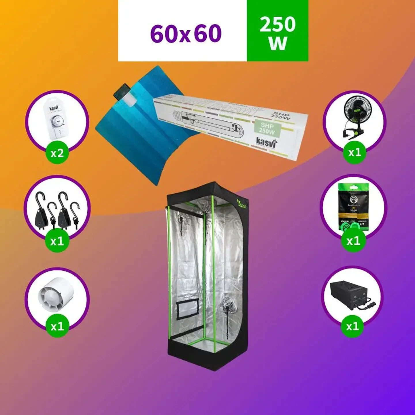 Pack 60X60 Starter Hps - 250W 1