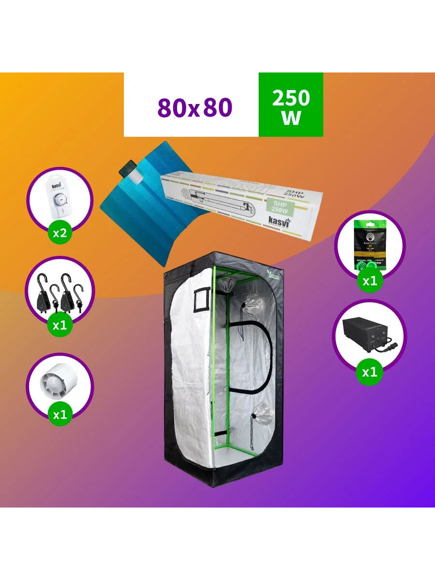 Pack 80X80 Básico Hps - 250W 1