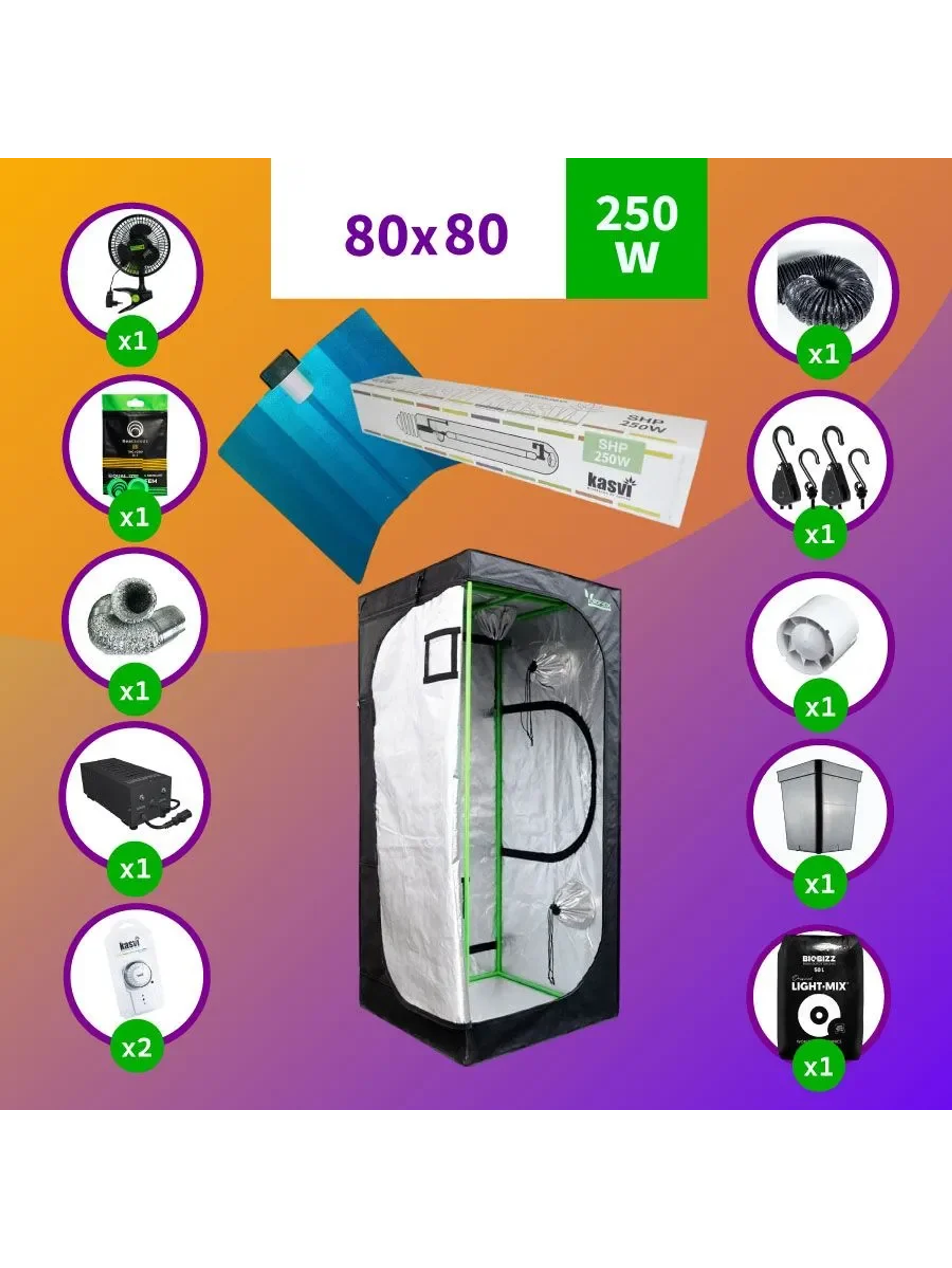 Pack 80X80 Full Hps - 250W 1