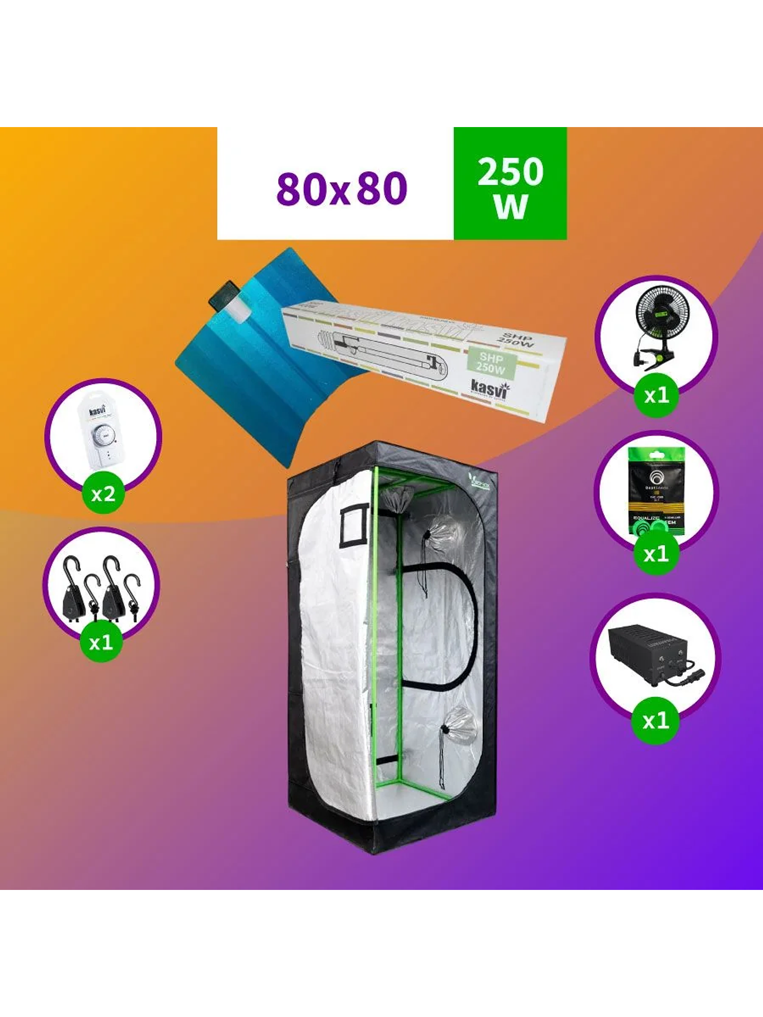 Pack 80X80 Medio Hps - 250W 1