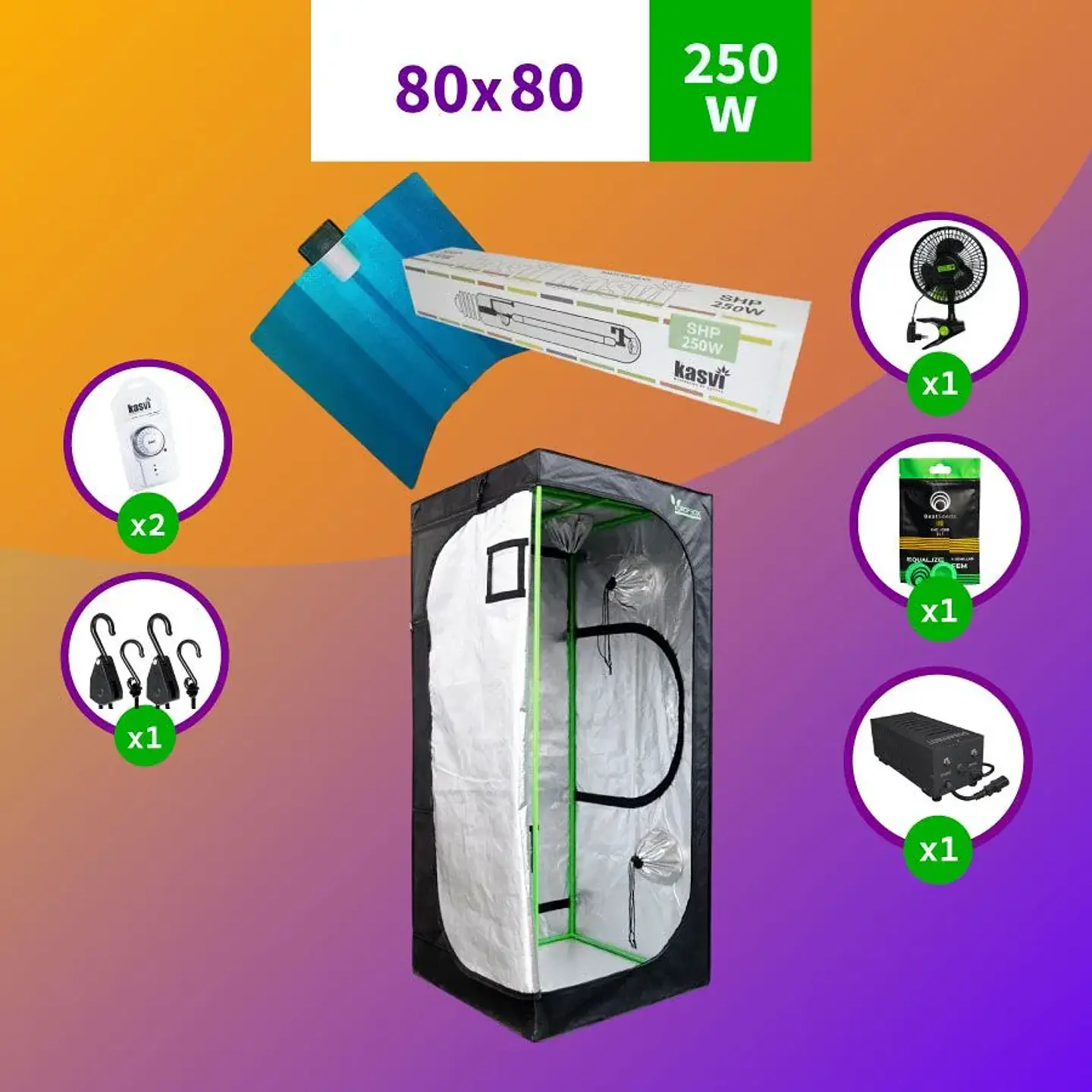 Pack 80X80 Medio Hps - 250W 1