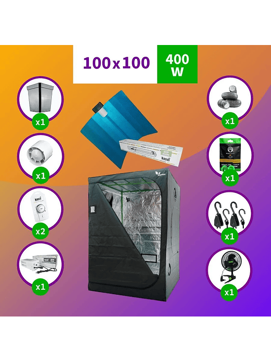 PACK SODIO INDOOR 100X100 FULL HPS - 400W 1