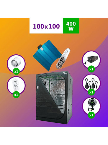 PACK SODIO INDOOR 100X100 HPS - 400W MEDIO 1