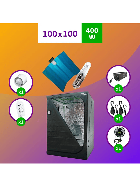 PACK SODIO INDOOR 100X100 HPS - 400W MEDIO 1