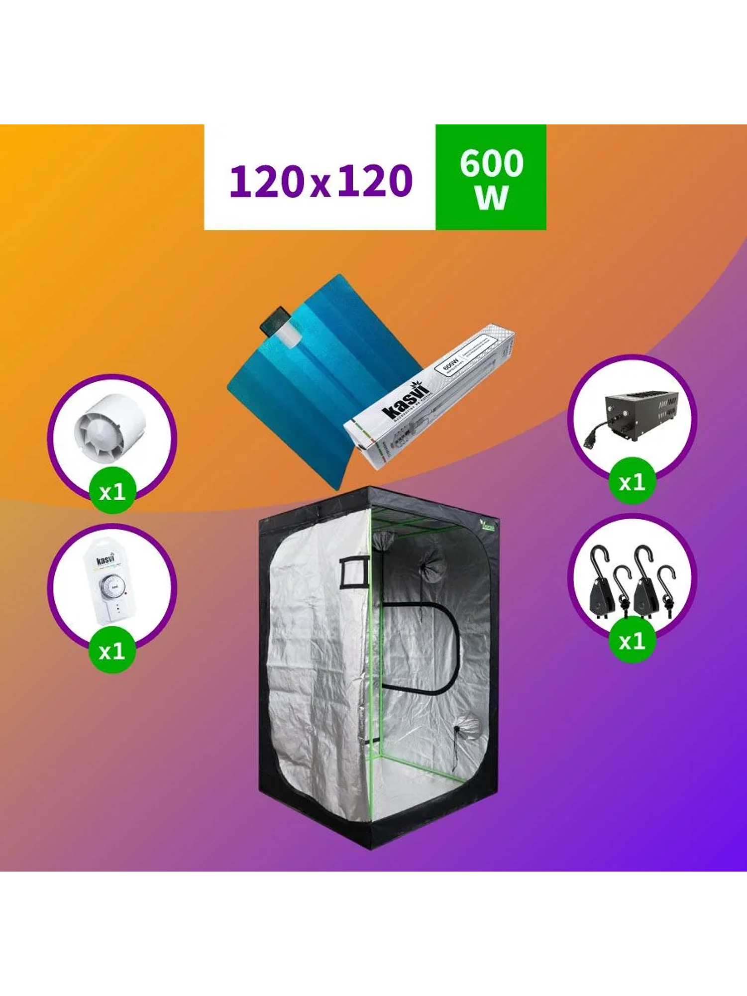 Pack Sodio 120X120 Básico Hps - 600W 1