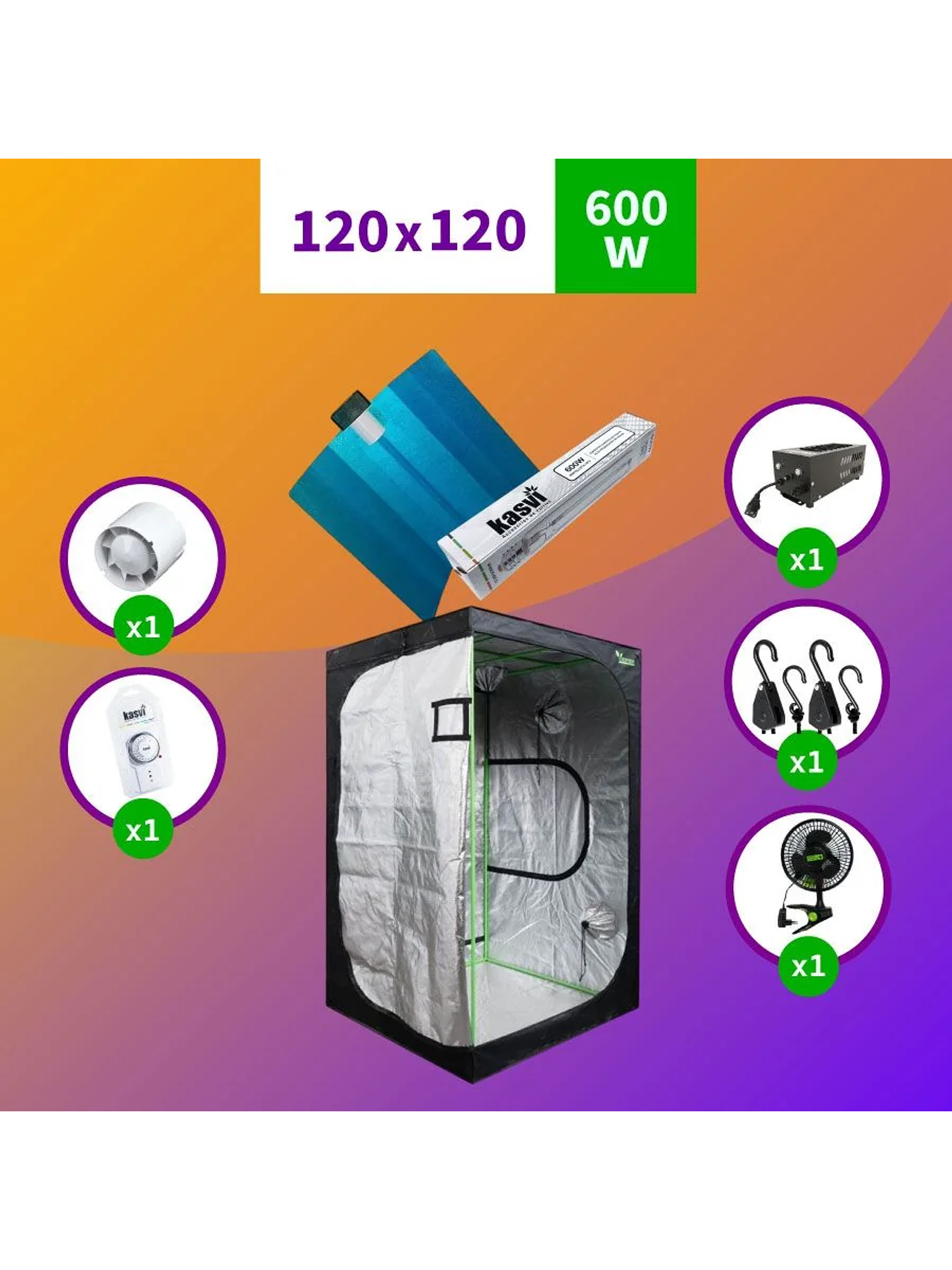 Pack Sodio 120X120 Medio Hps - 600W 1