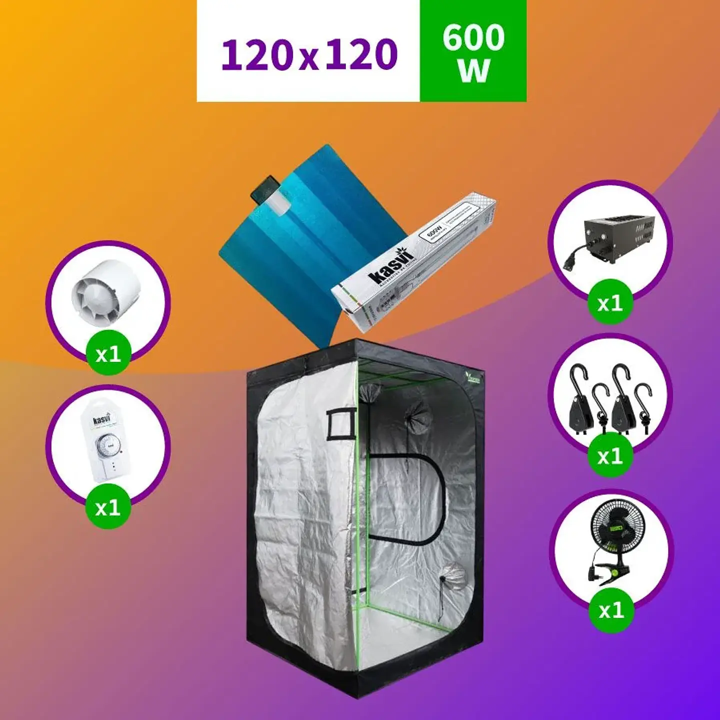 Pack Sodio 120X120 Medio Hps - 600W 1