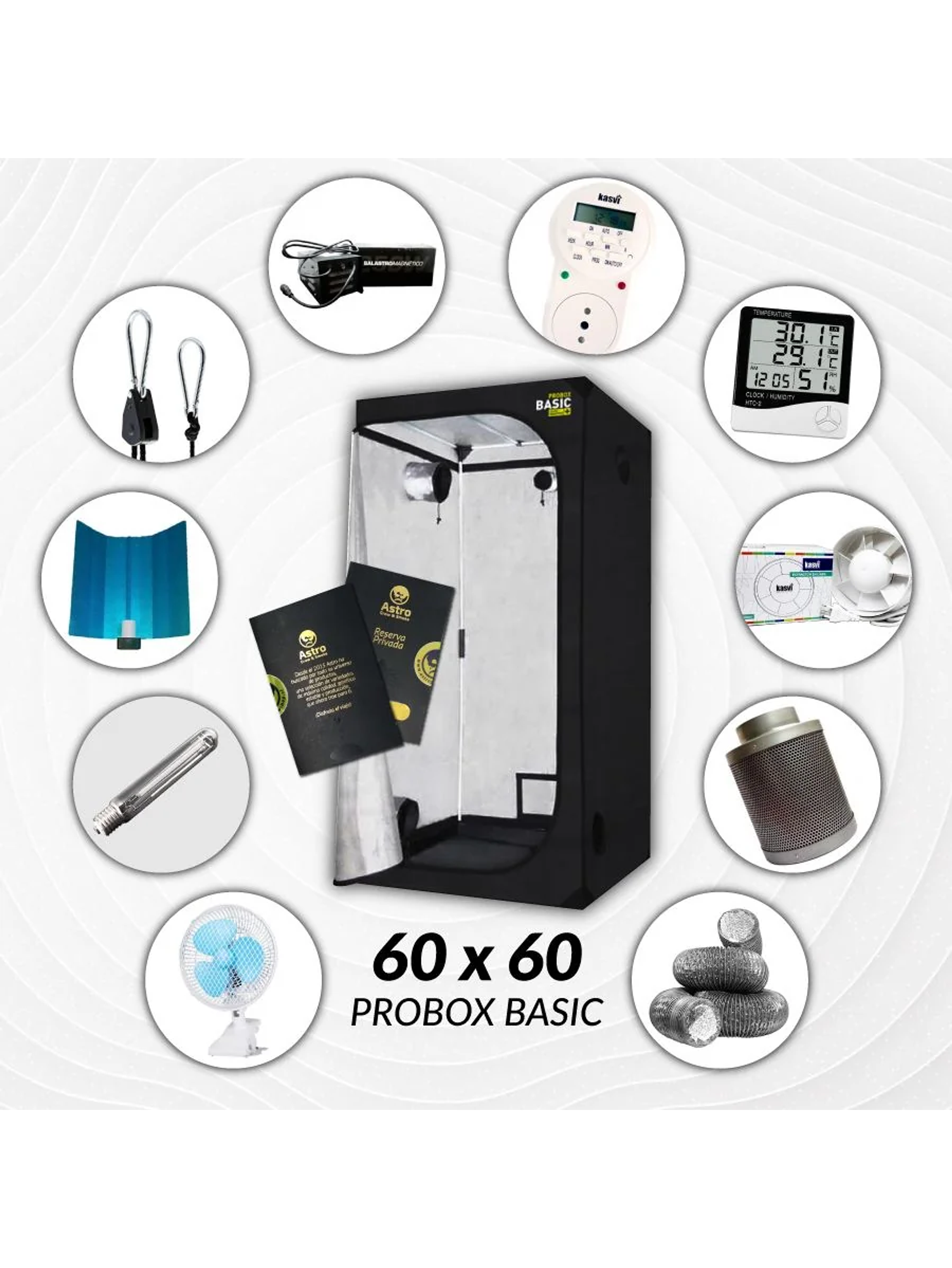 Kit Indoor Sodio Completo 60X60X160 - 250W 1