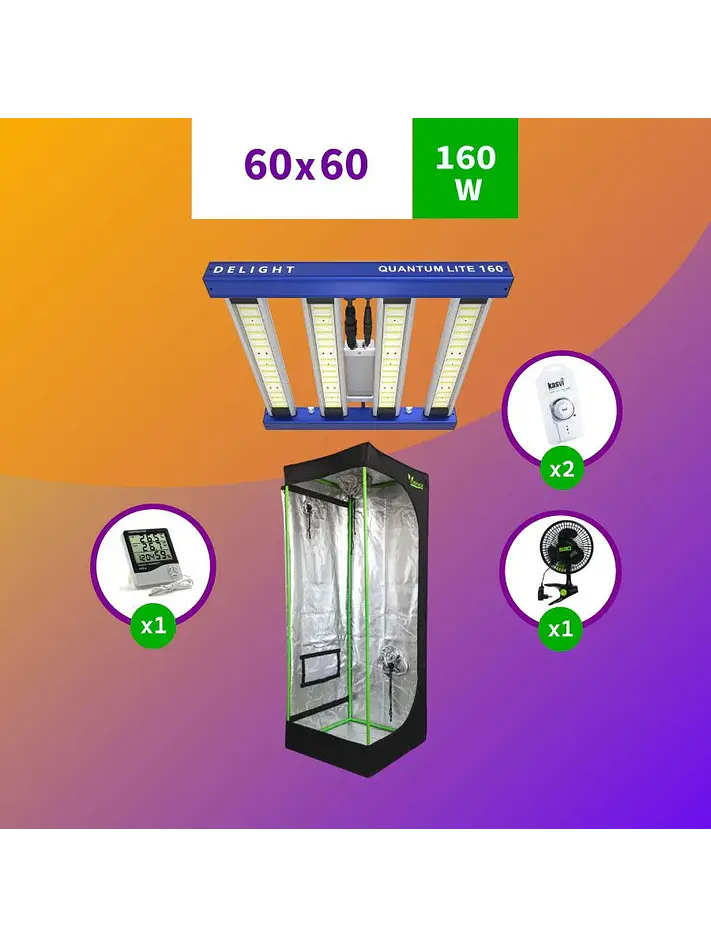Kit Indoor Profesional Apollo Medio 60X60X160 - 150W 1