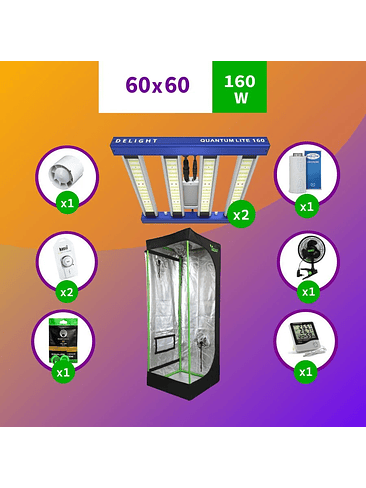 KIT INDOOR APOLLO EVOLUTION COMPLETO 60X60X160 - 120W 1