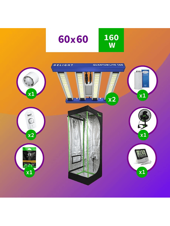 KIT INDOOR APOLLO EVOLUTION COMPLETO 60X60X160 - 120W 1