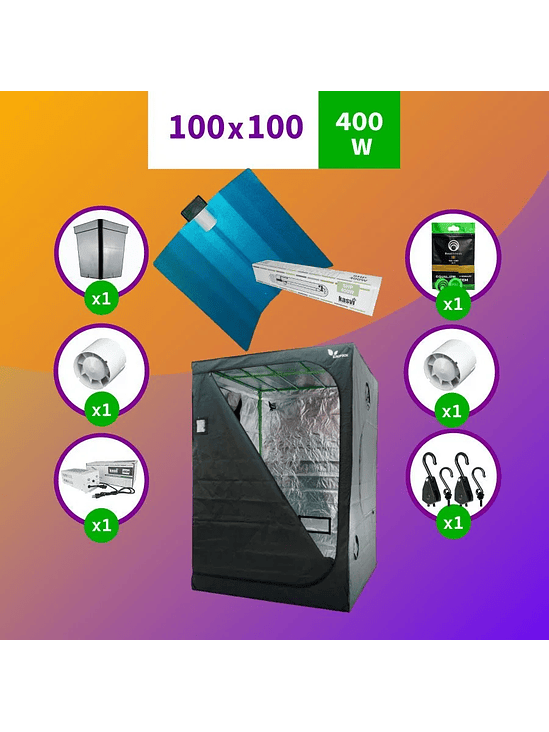 KIT INDOOR SODIO KASVI INICIAL 100X100X200 - 400W 1