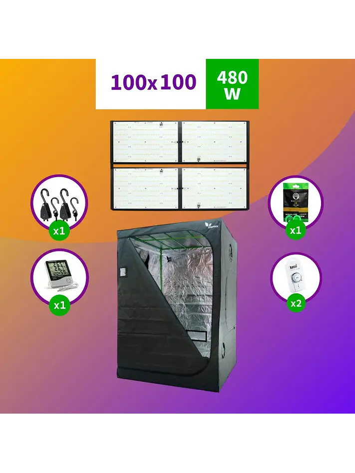 Kit Indoor Apollo Evolution Medio 100X100X200 - 480W 1