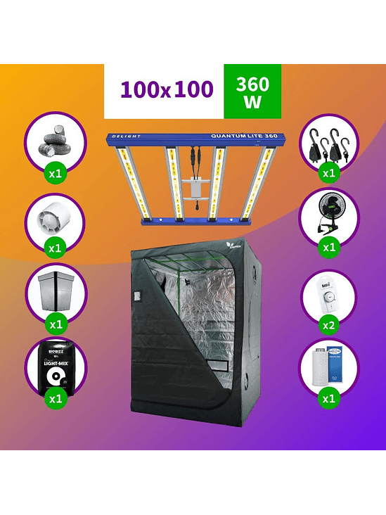 KIT INDOOR APOLLO EVOLUTION COMPLETO 100X100X200 - 480W 1