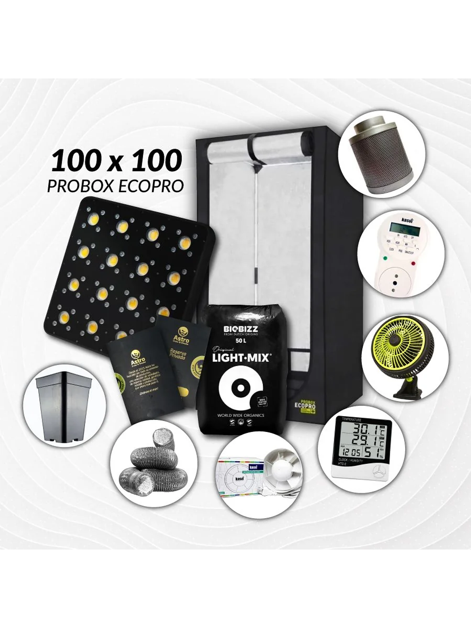 Kit Indoor Profesional Apollo Completo 100X100X200 - 480W 1