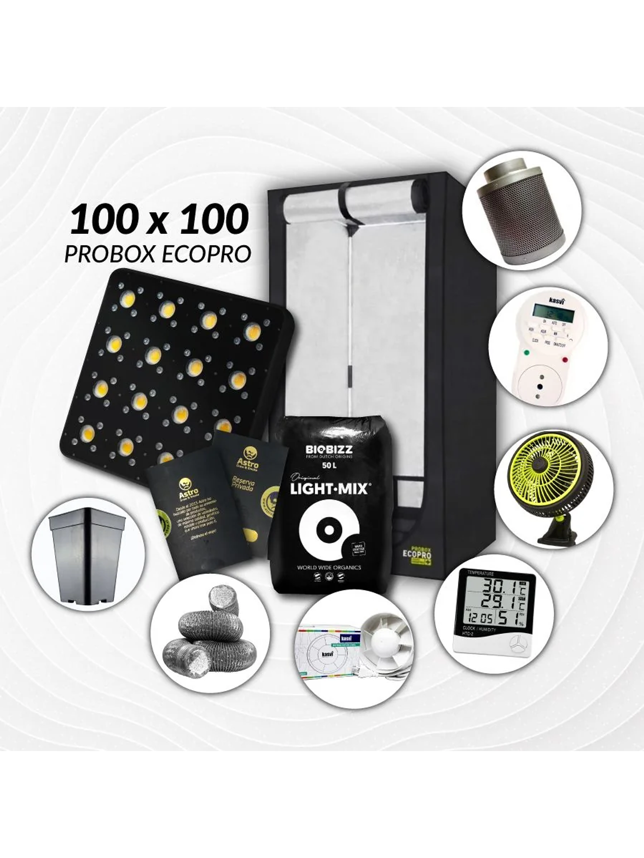 Kit Indoor Profesional Apollo Completo 100X100X200 - 480W 1