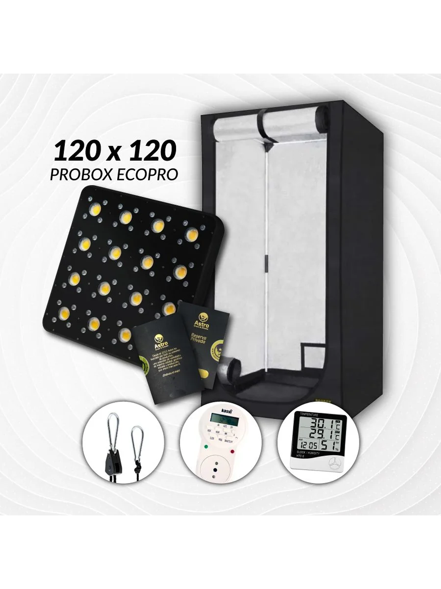 Kit Indoor Profesional Apollo Medio 120X120X200 - 480W 1