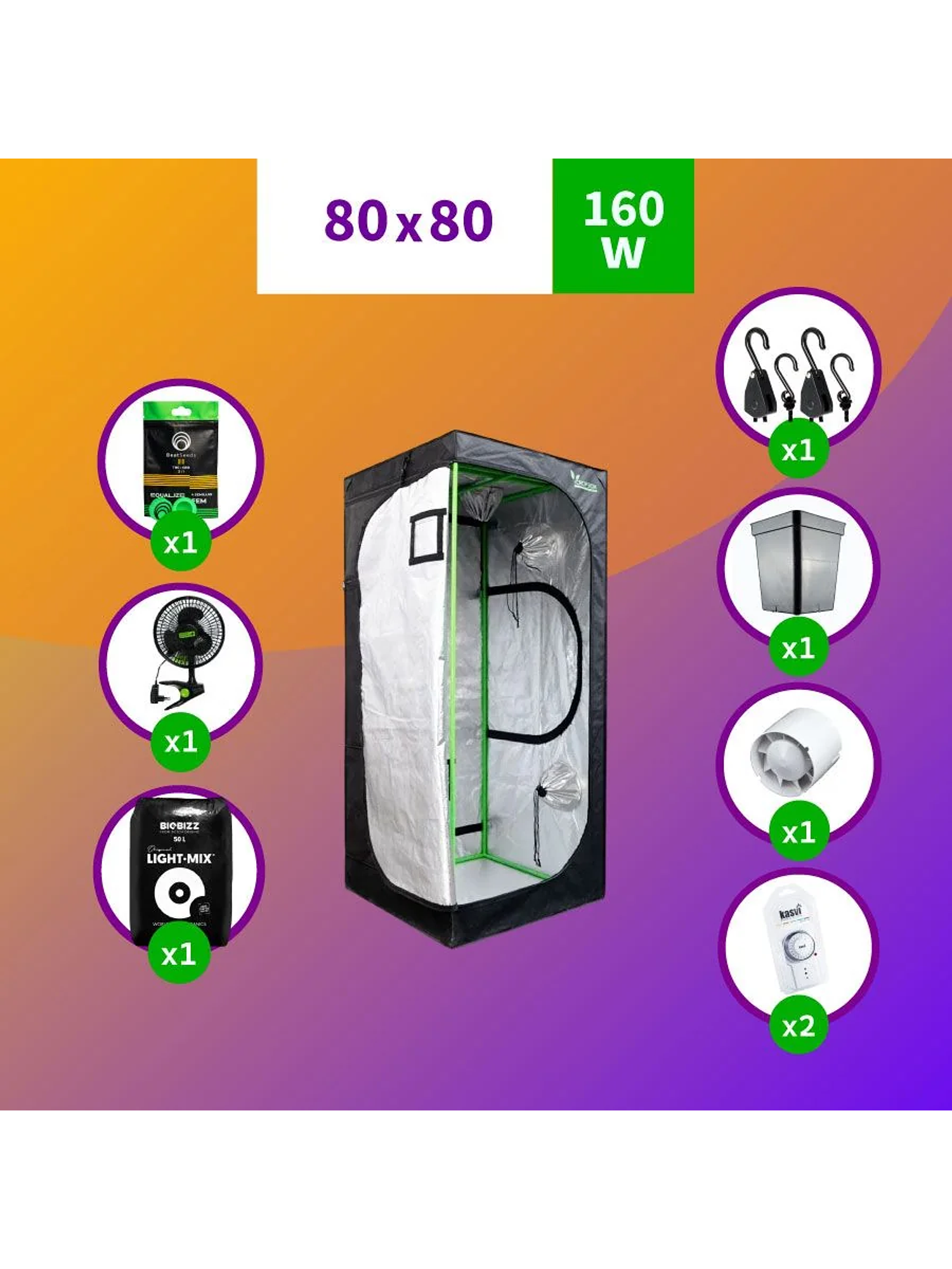 Pack Led Indoor 80X80 Apollo Evolution Pro 9 - 300W Full 1