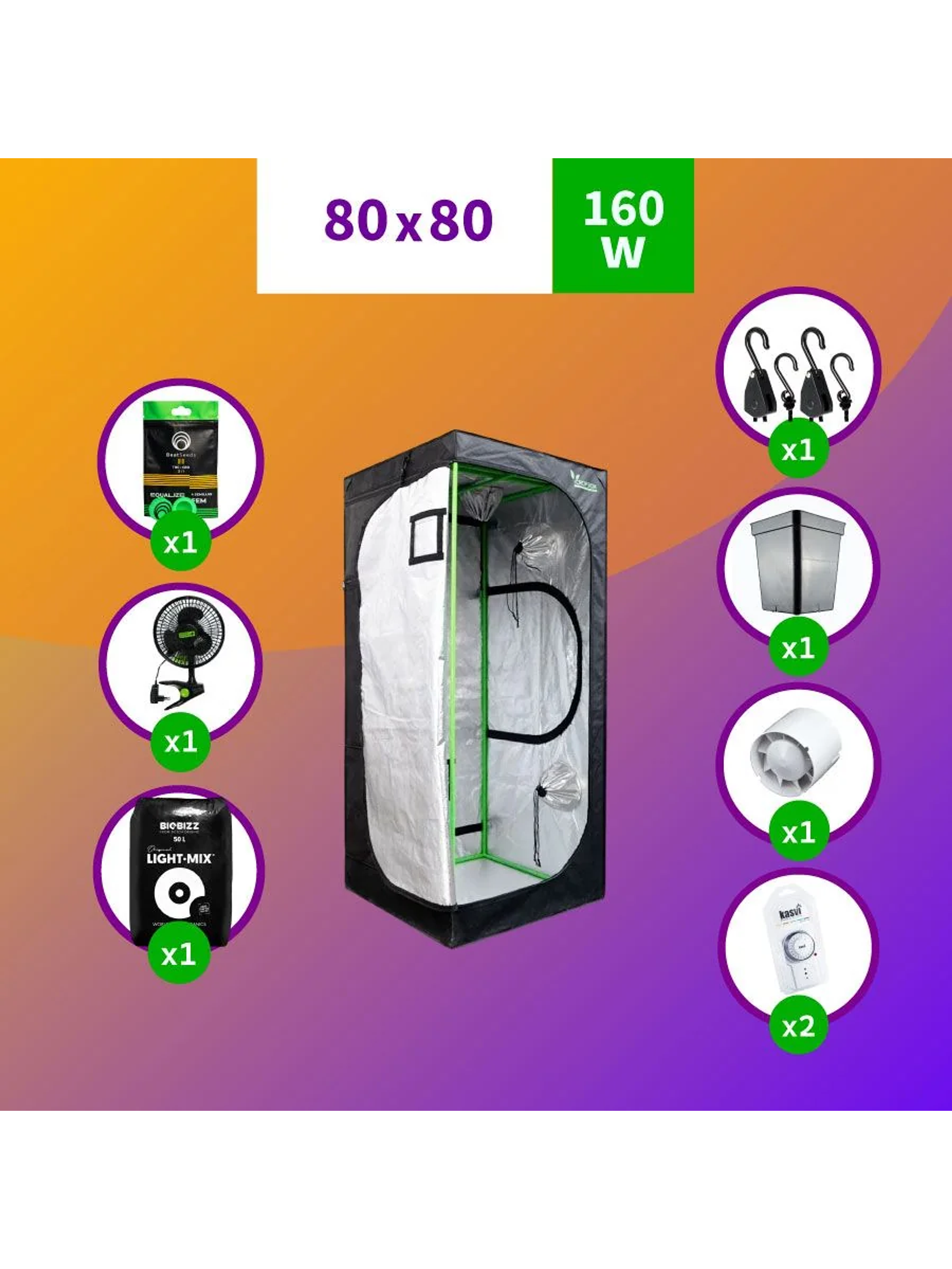 Pack Led Indoor 80X80 Apollo Evolution Pro 9 - 300W Full 1