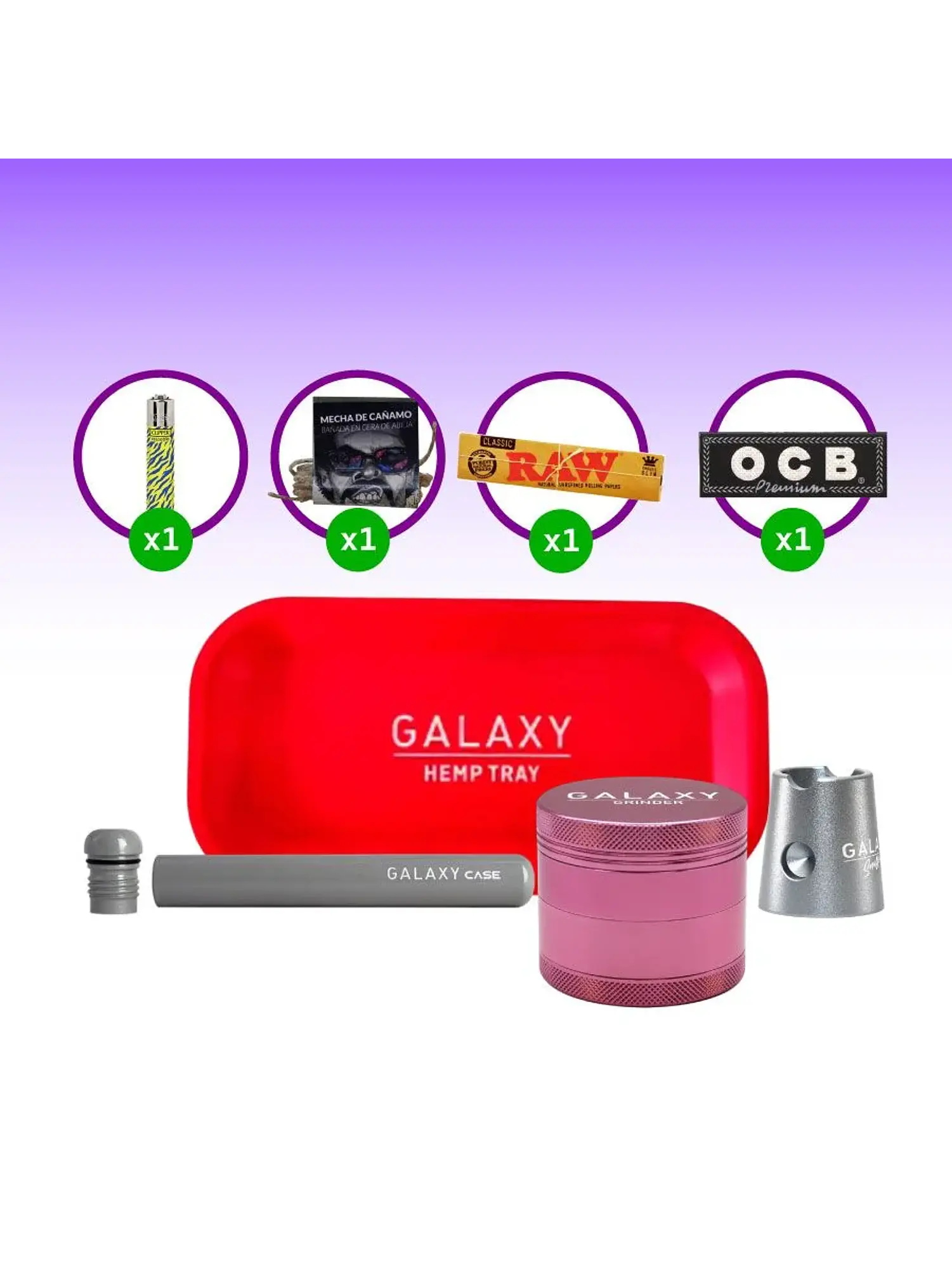 Pack Moledor Aluminio Pro Pink 55Mm-Galaxy 1
