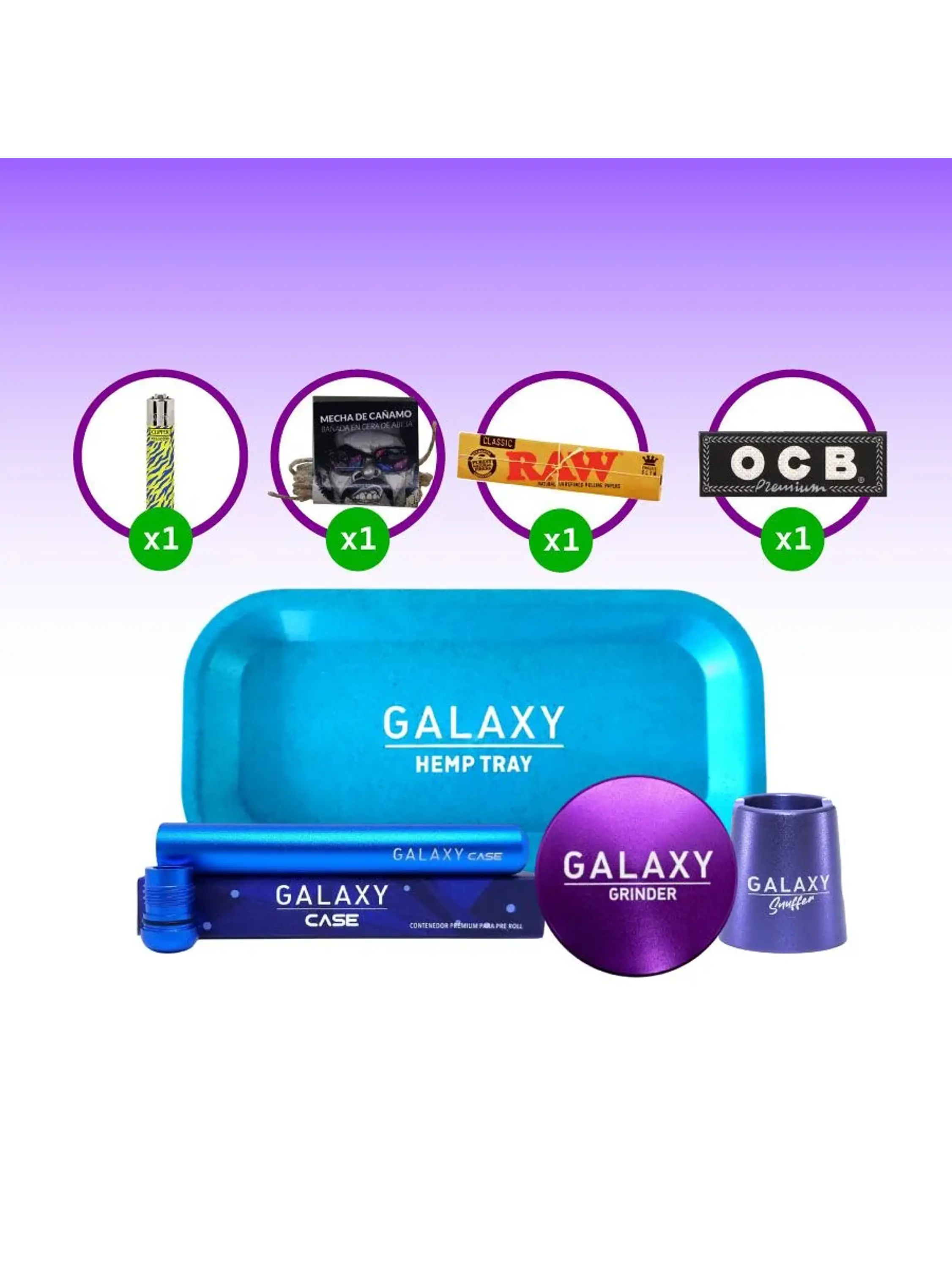 Pack Moledor Aluminio Pro Purple 55Mm-Galaxy 1