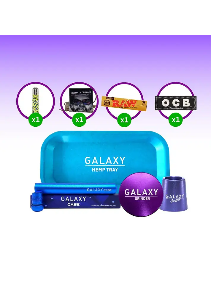 Pack Moledor Aluminio Pro Purple 55Mm-Galaxy 1
