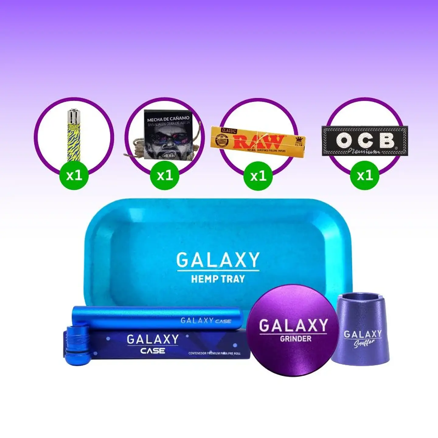 Pack Moledor Aluminio Pro Purple 55Mm-Galaxy 1