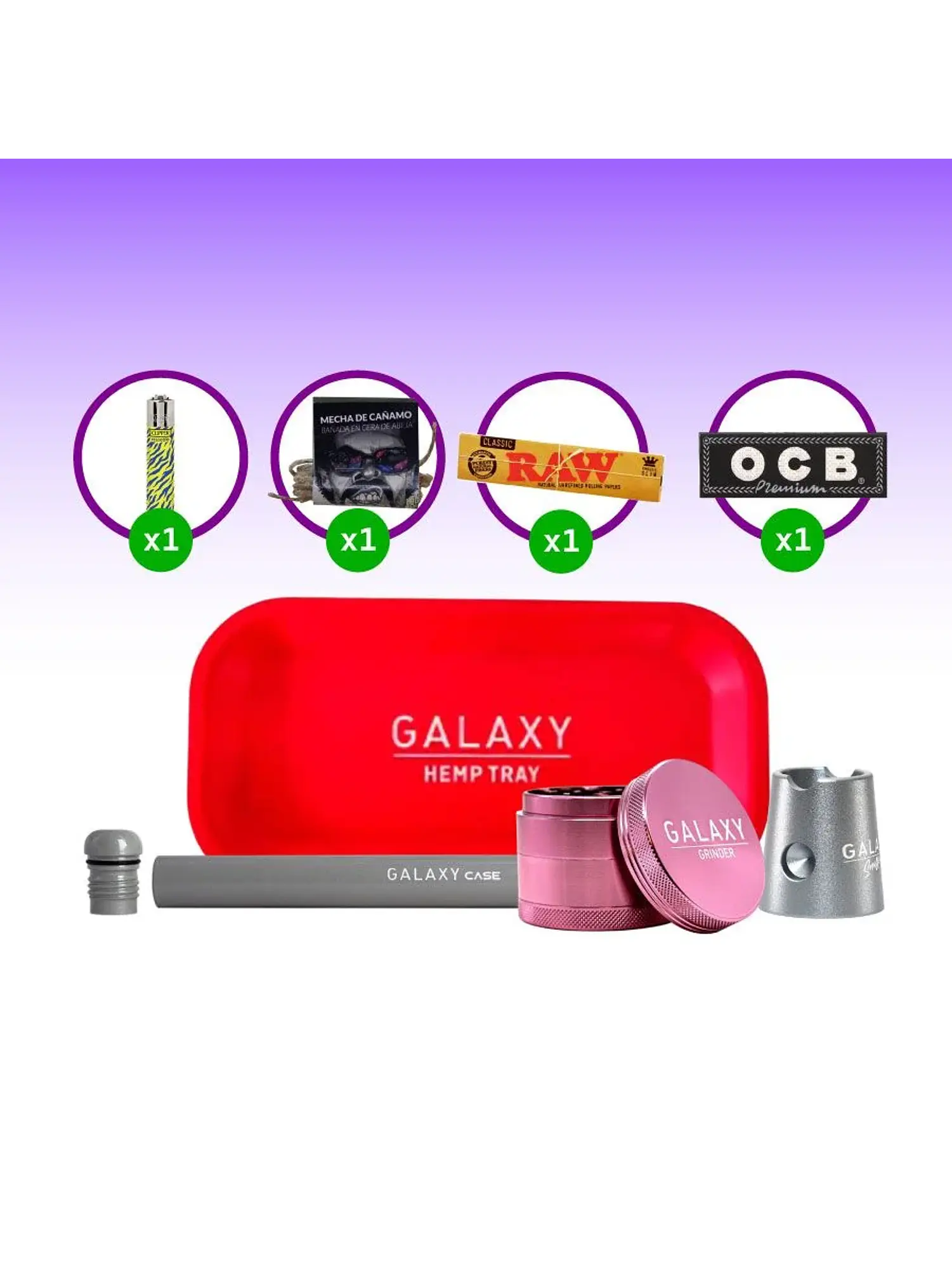 Pack Moledor Aluminio Pro Pink 63Mm-Galaxy 1