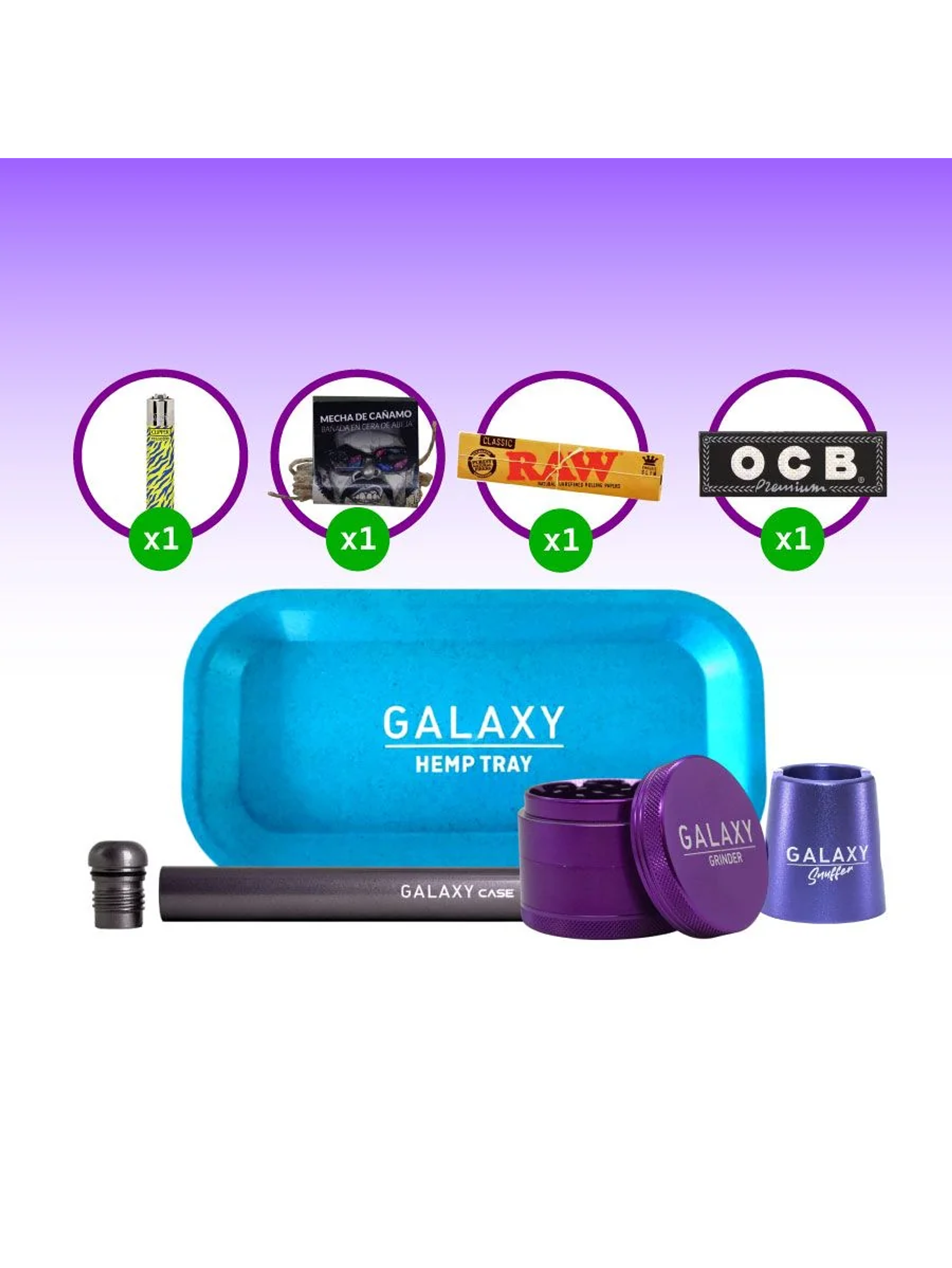 Pack Moledor Aluminio Pro Purple 63Mm-Galaxy 1