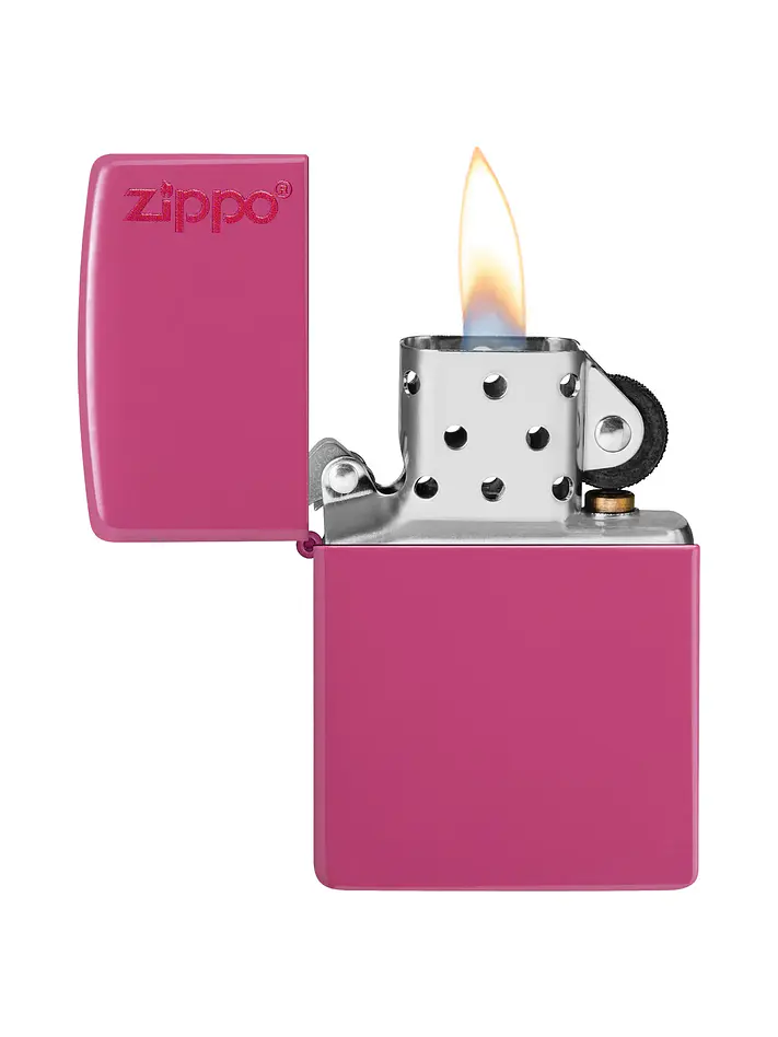 Encendedor Rosado Logo Rojo-Zippo 2