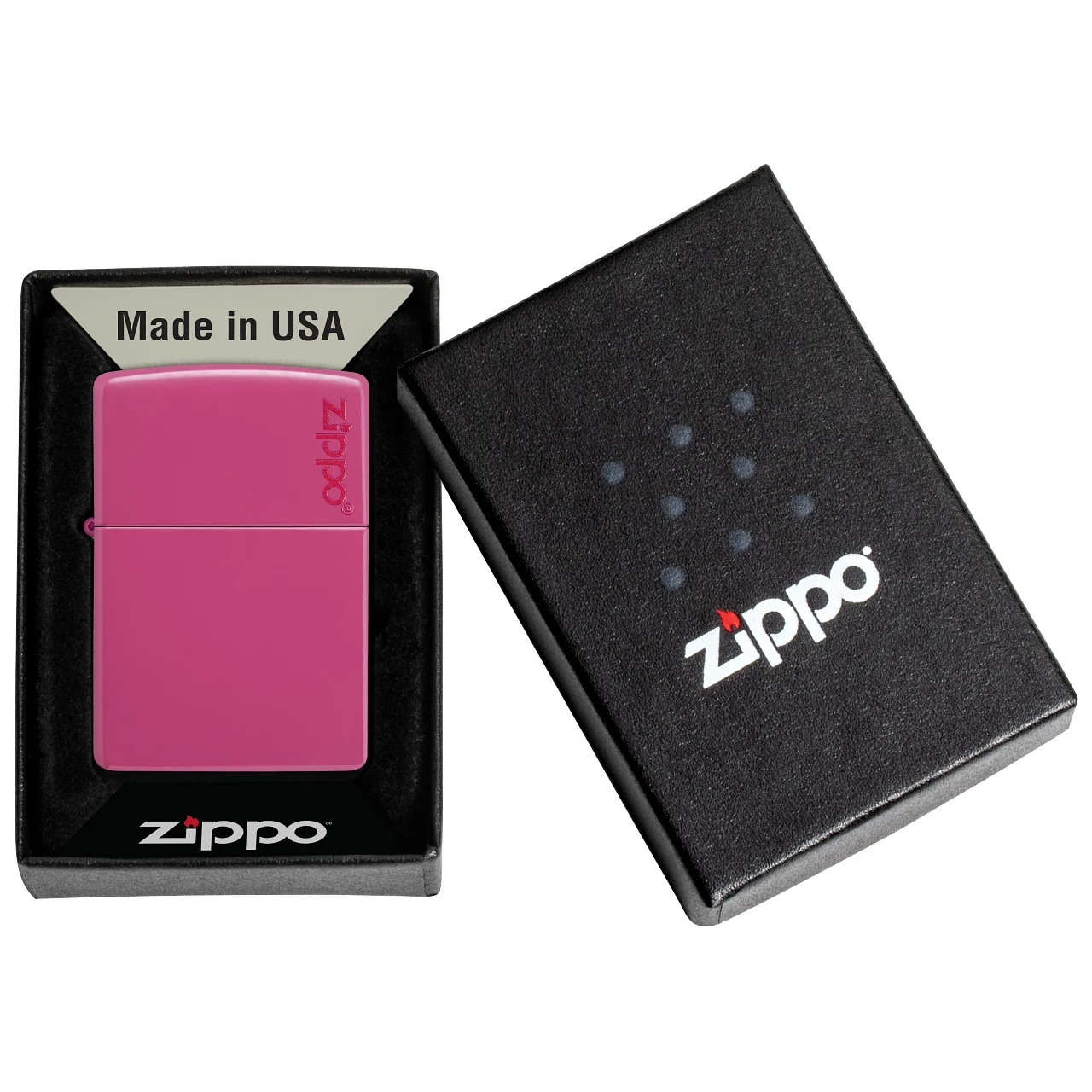 Encendedor Rosado Logo Rojo-Zippo 3