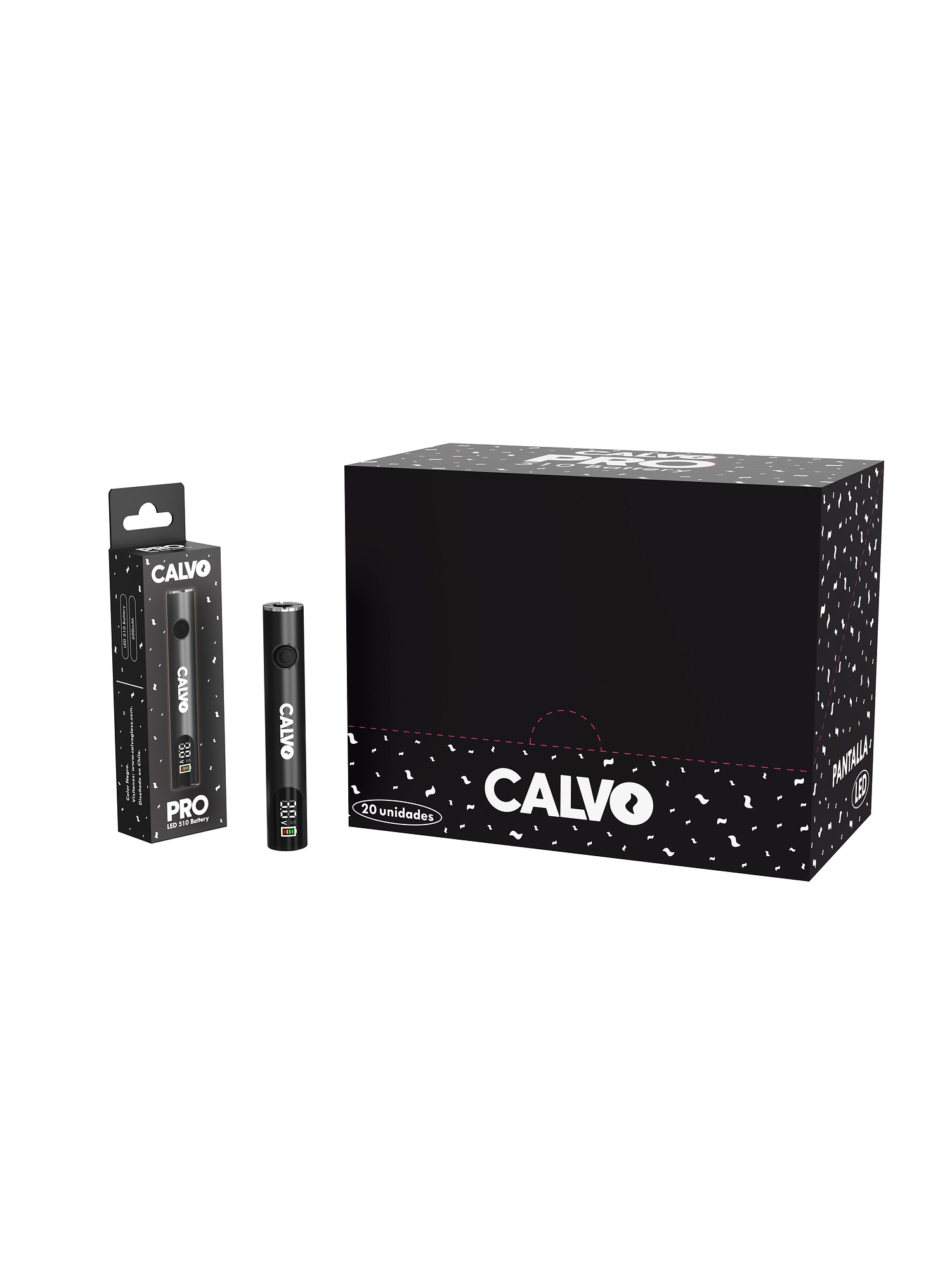 Bateria 510 Led 400Mah Black-Calvo Glass 1