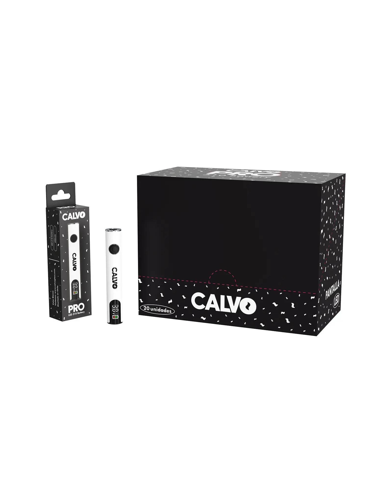 Bateria 510 Led 400Mah White-Calvo Glass 1