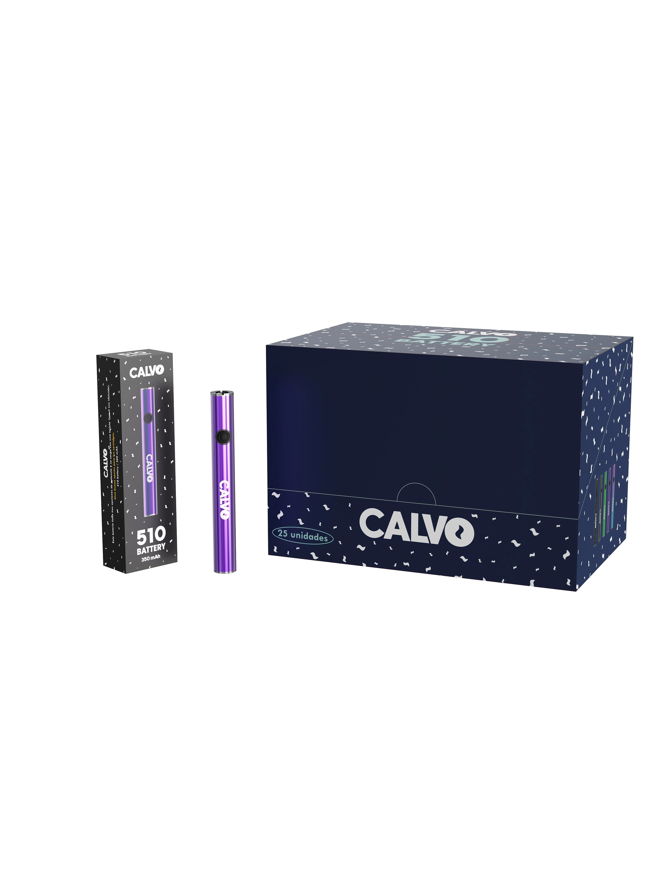 Bateria 510 350Mah Purple-Calvo Glass 1