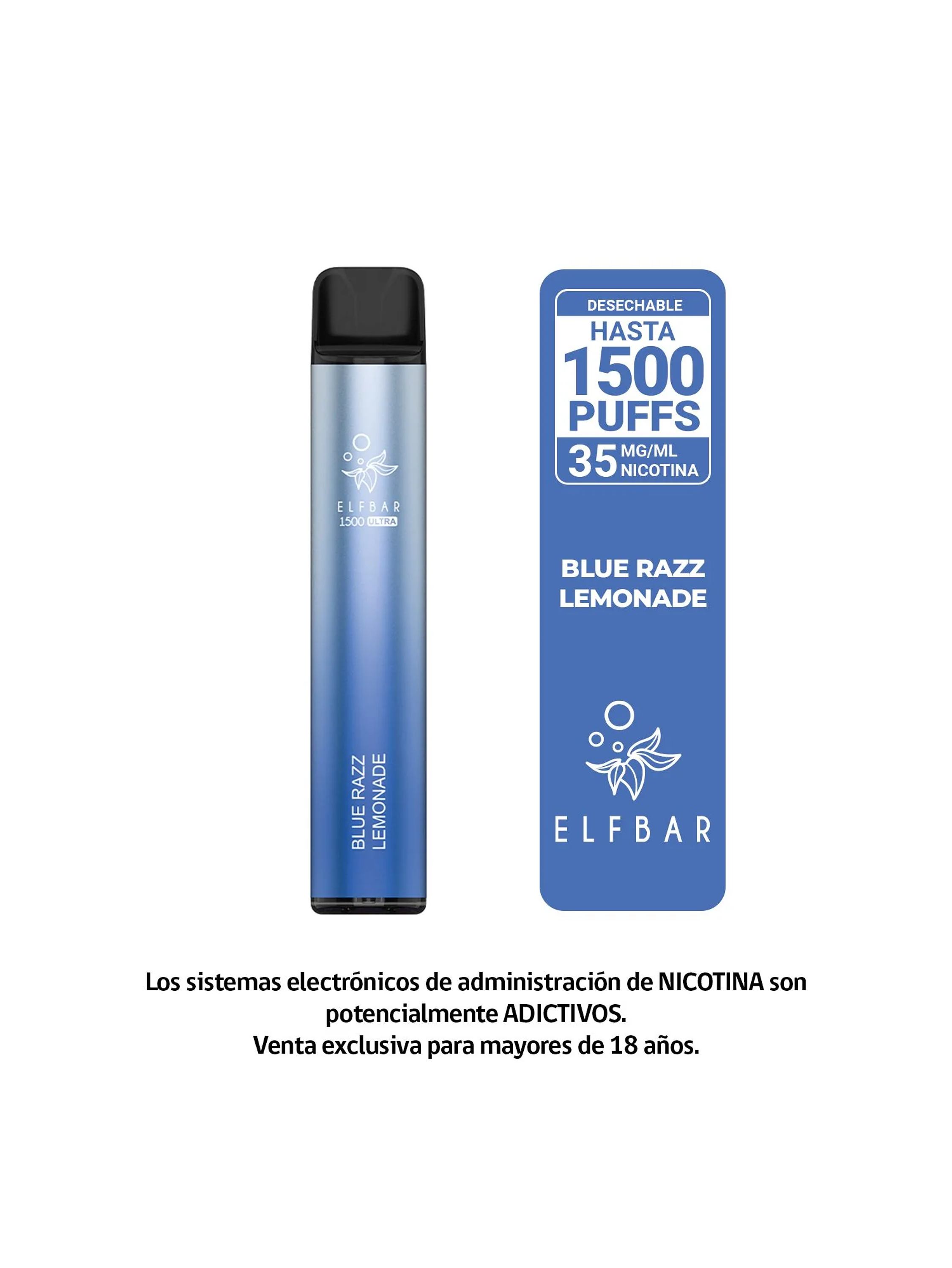 Elfbar 1500 Blue Razz Lemonade - Vape Desechable 1500 Puffs 1