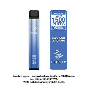 ELFBAR 1500 BLUE RAZZ LEMONADE - VAPE DESECHABLE 1500 PUFFS