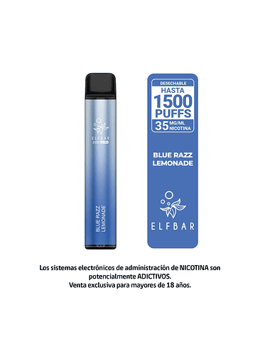 ELFBAR 1500 BLUE RAZZ LEMONADE - VAPE DESECHABLE 1500 PUFFS 1
