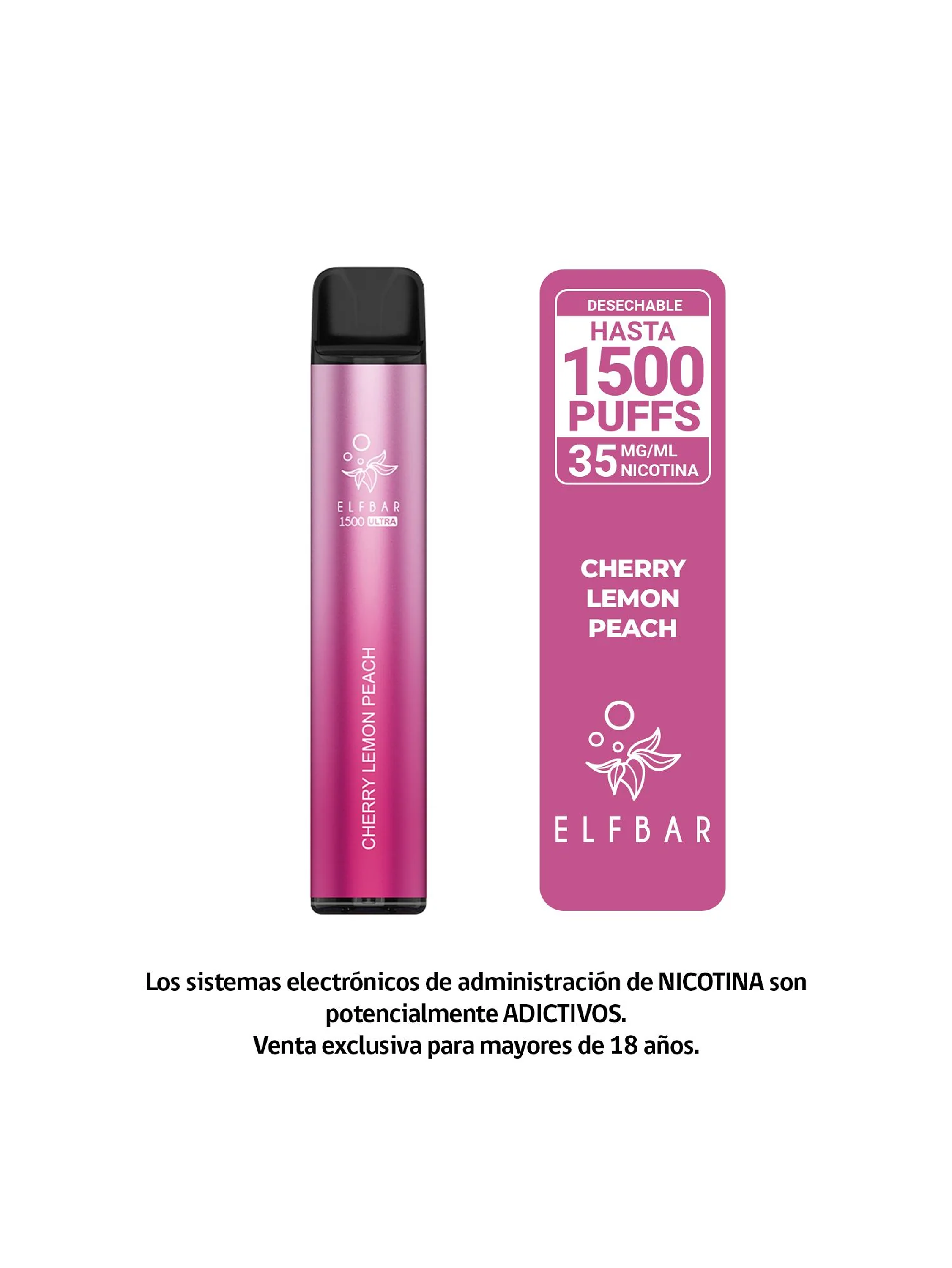 Elfbar 1500 Cherry Lemon Peach - Vape Desechable 1500 Puffs 1