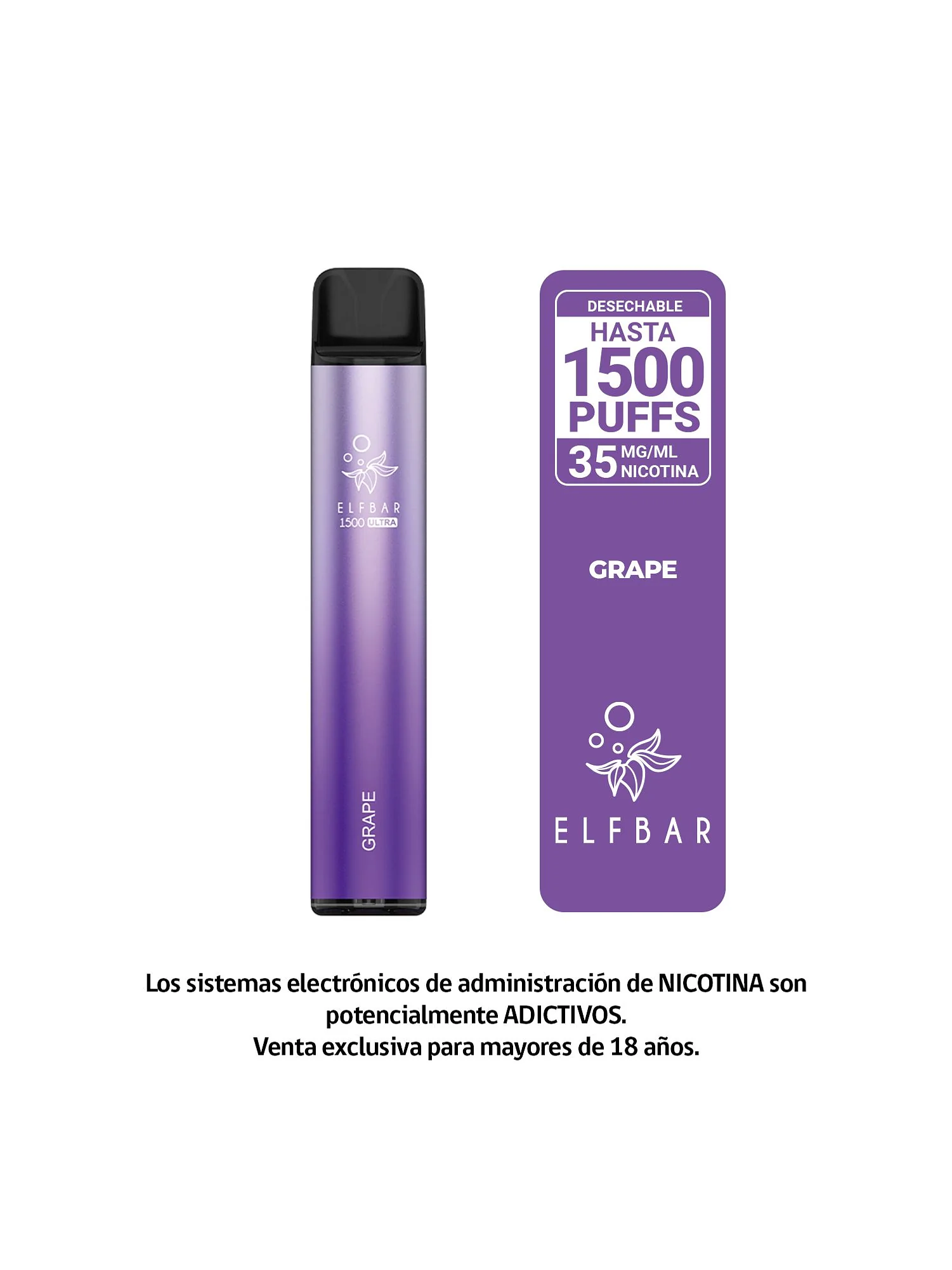 Elfbar 1500 Grape - Vape Desechable 1500 Puffs 1